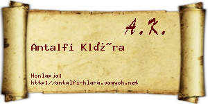 Antalfi Klára névjegykártya